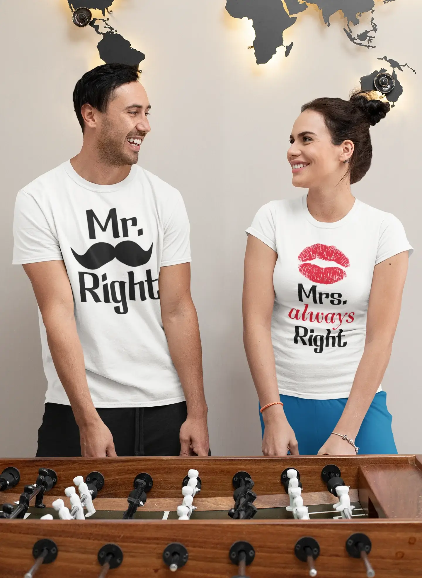Тениска за двойки Mr & Mrs Right