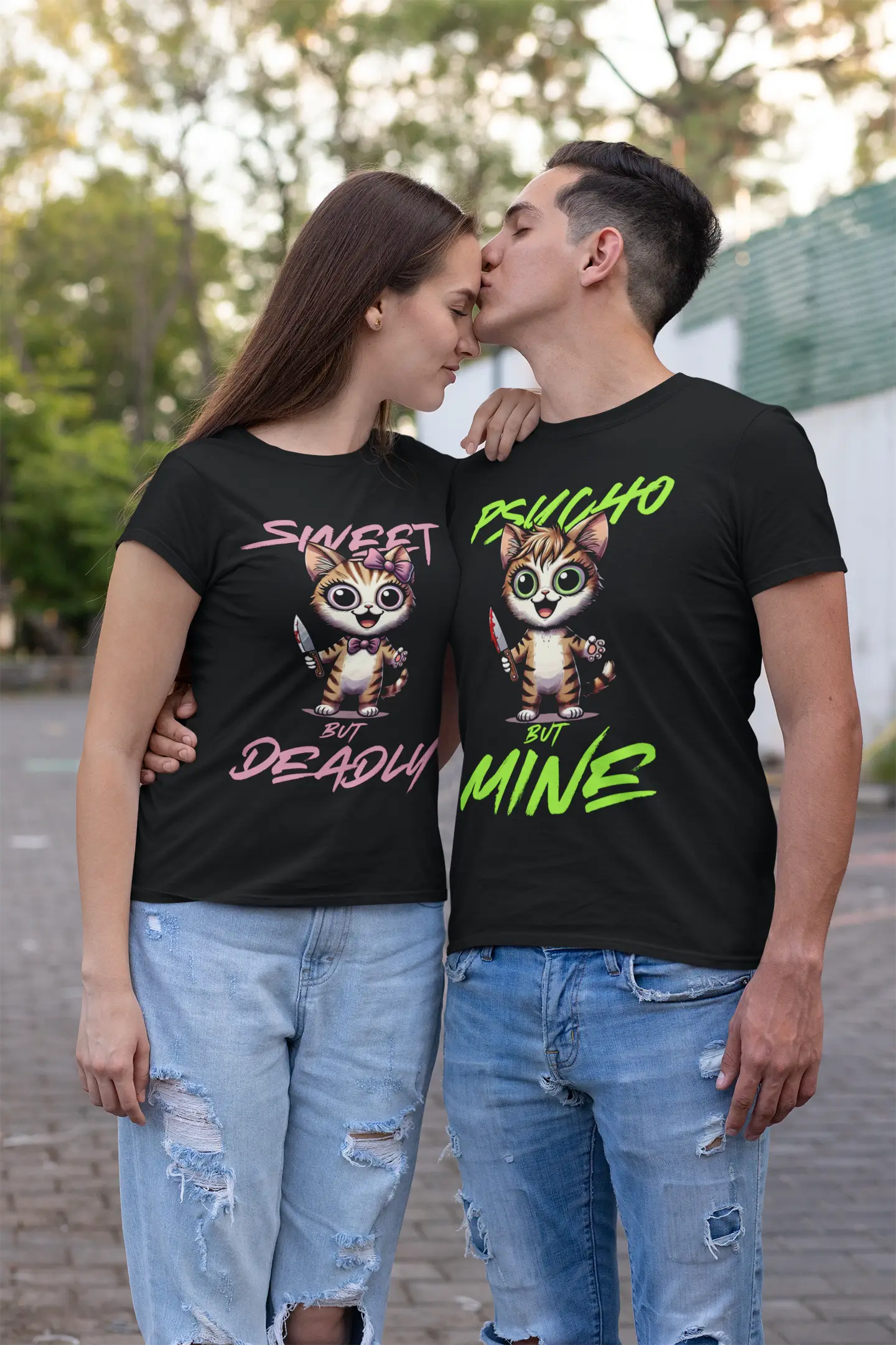 Тениска за двойки Psycho Love 2
