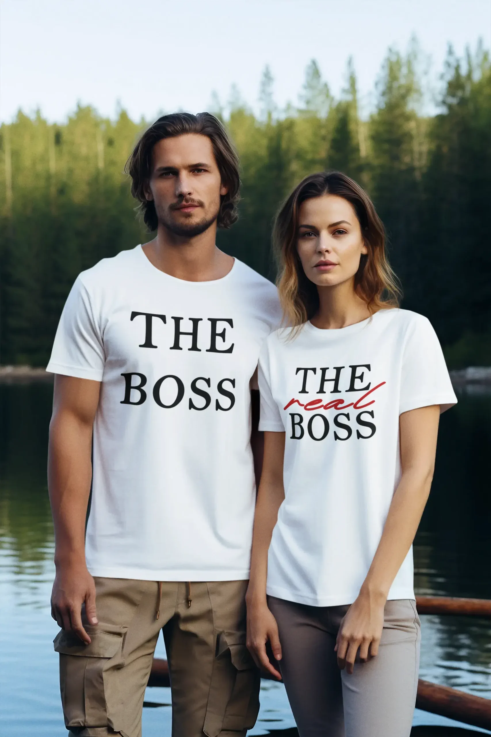 Тениска за двойки The Boss & The Real Boss