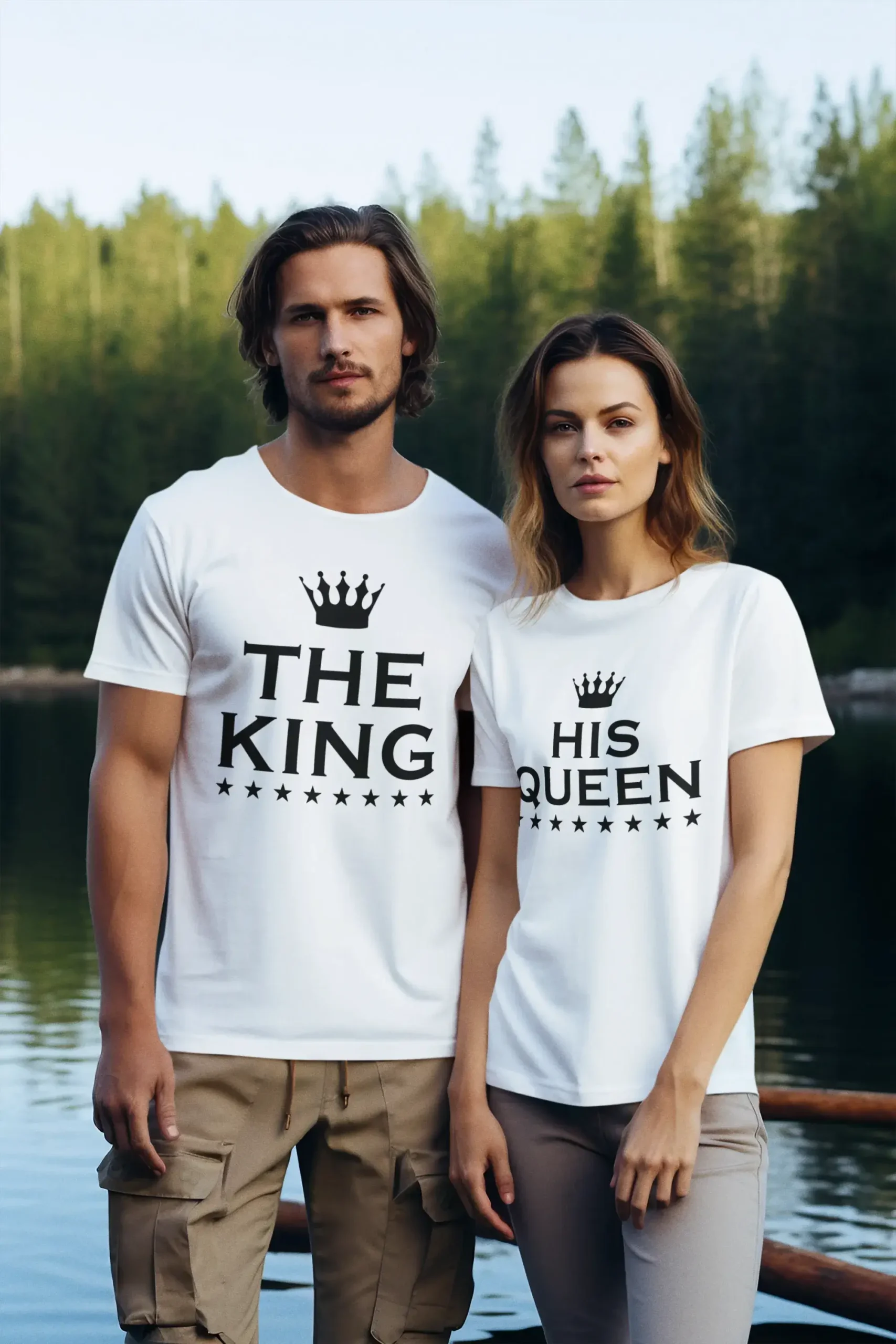 Тениска за двойки The King & His Queen