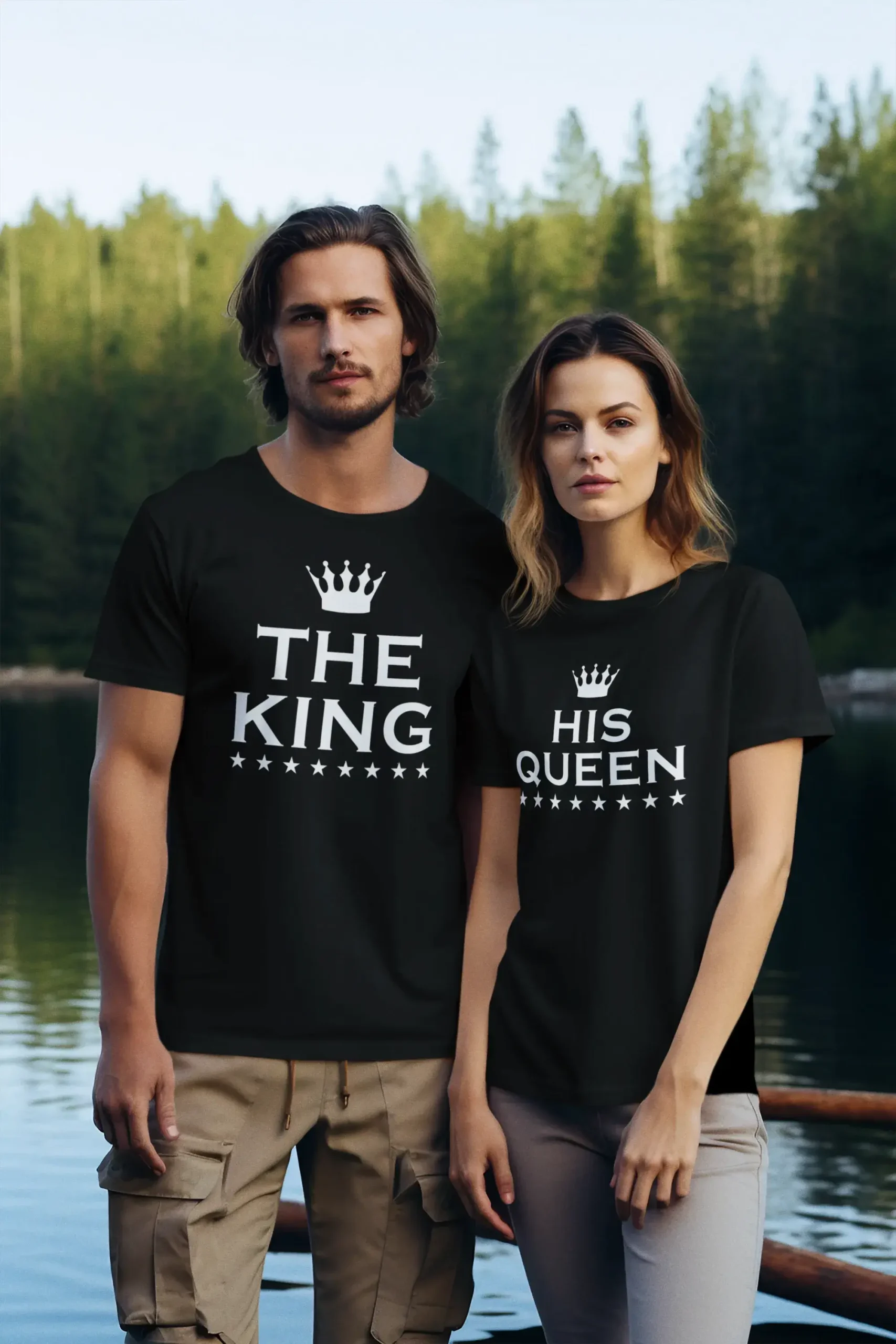 Тениска за двойки The King & His Queen
