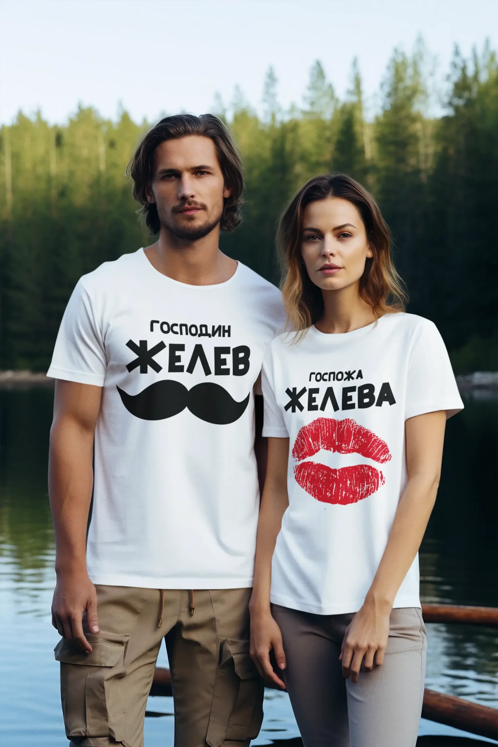 Тениски за двойки с ваша фамилия