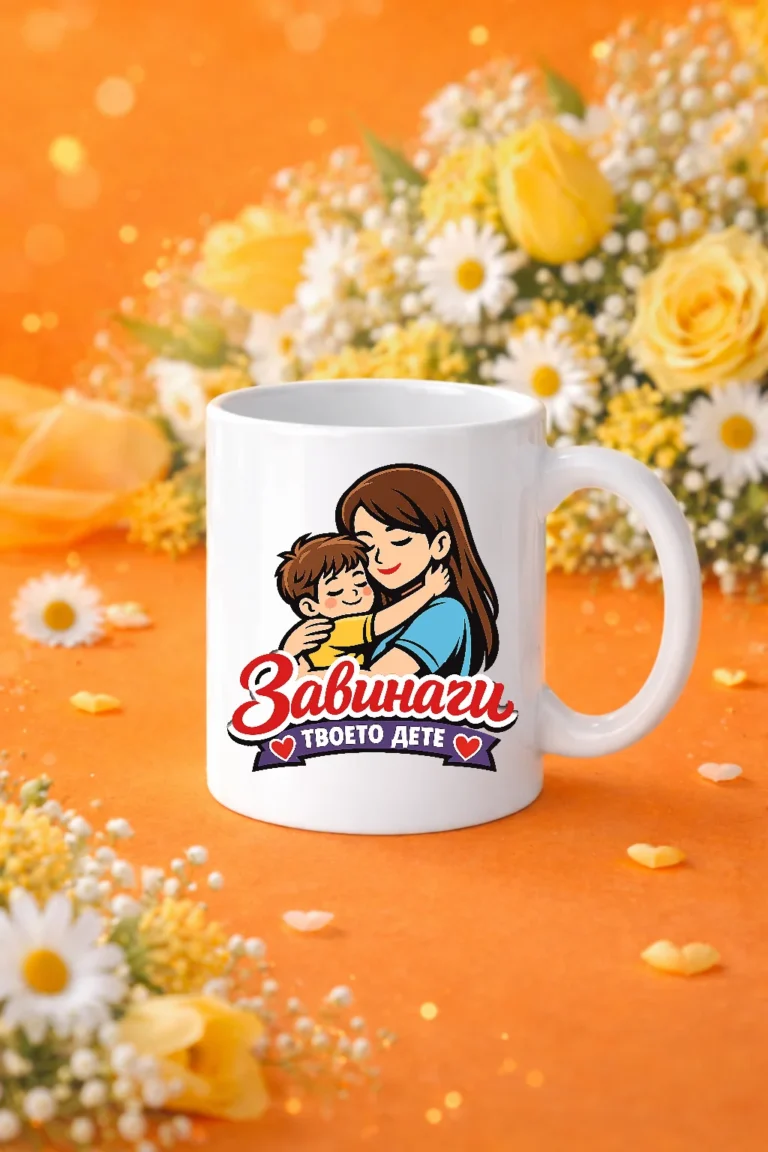 Чаша за майка „Завинаги твоето дете“ с момче