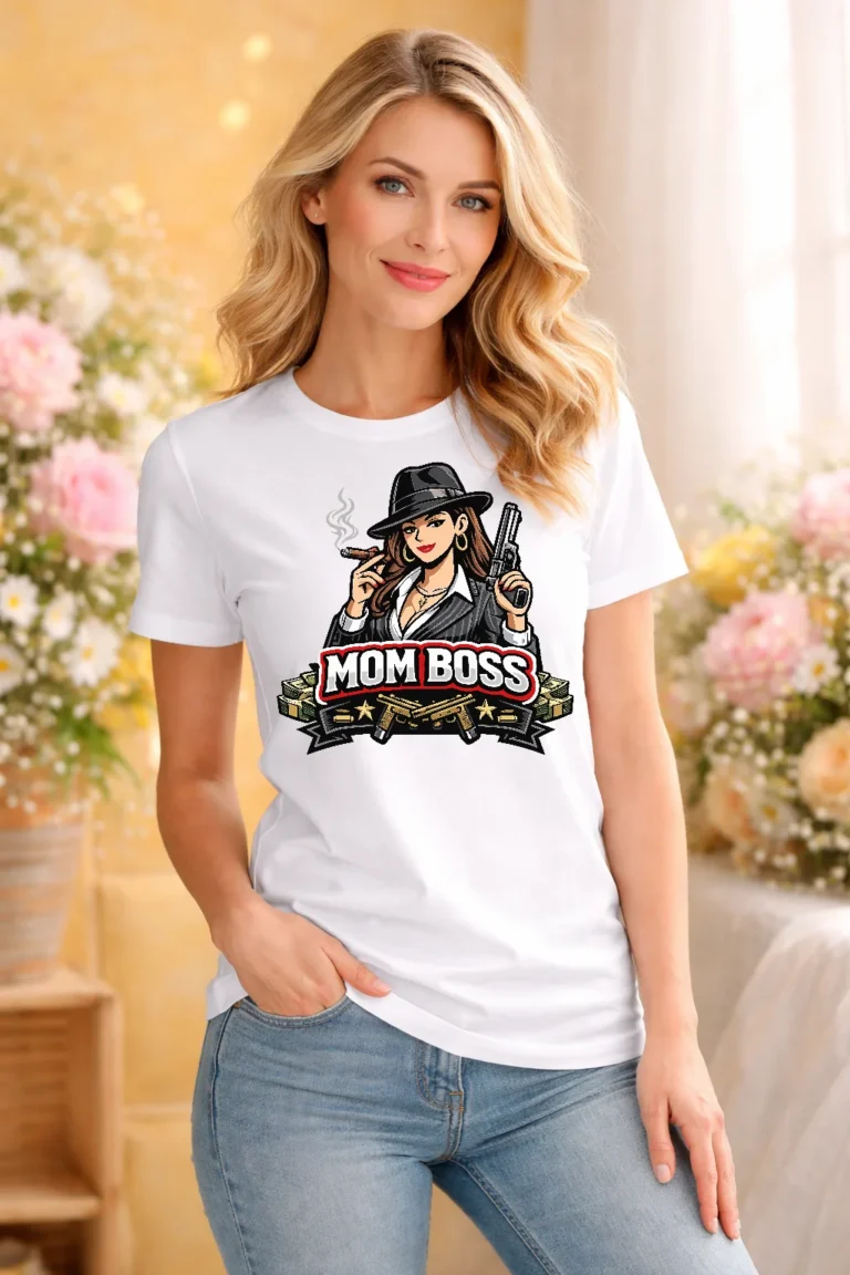 Тениска за майка „Mom Boss“ – подарък за модерна мама