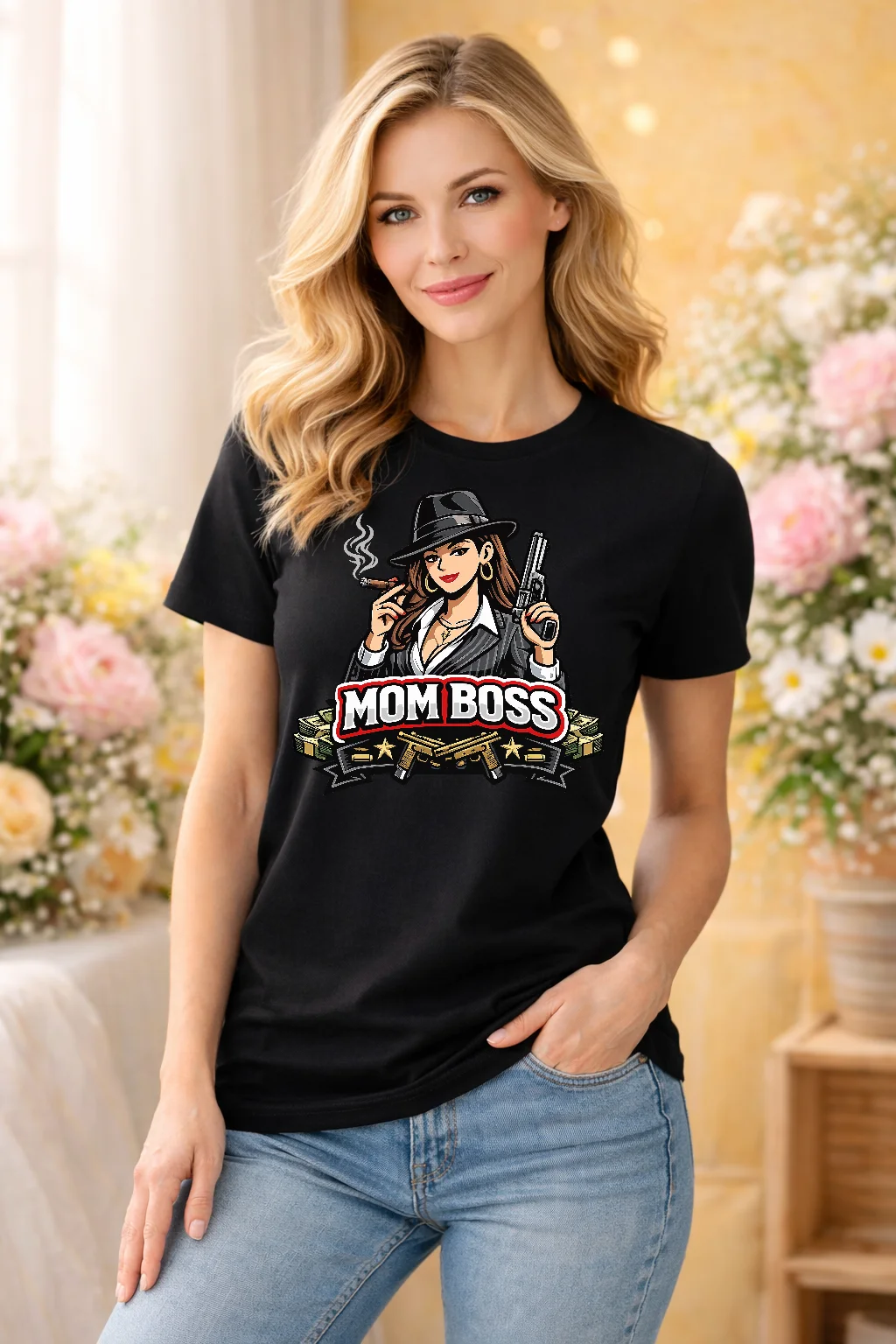 Тениска за майка „Mom Boss“ – подарък за модерна мама