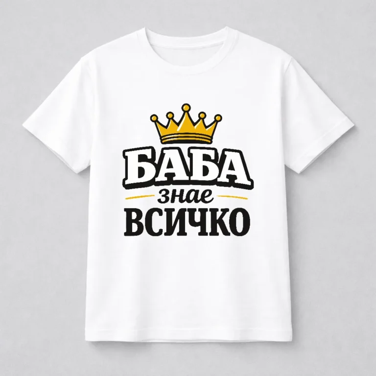 teniska-s-nadpis-baba-znae-vsichko-podarak-za-baba