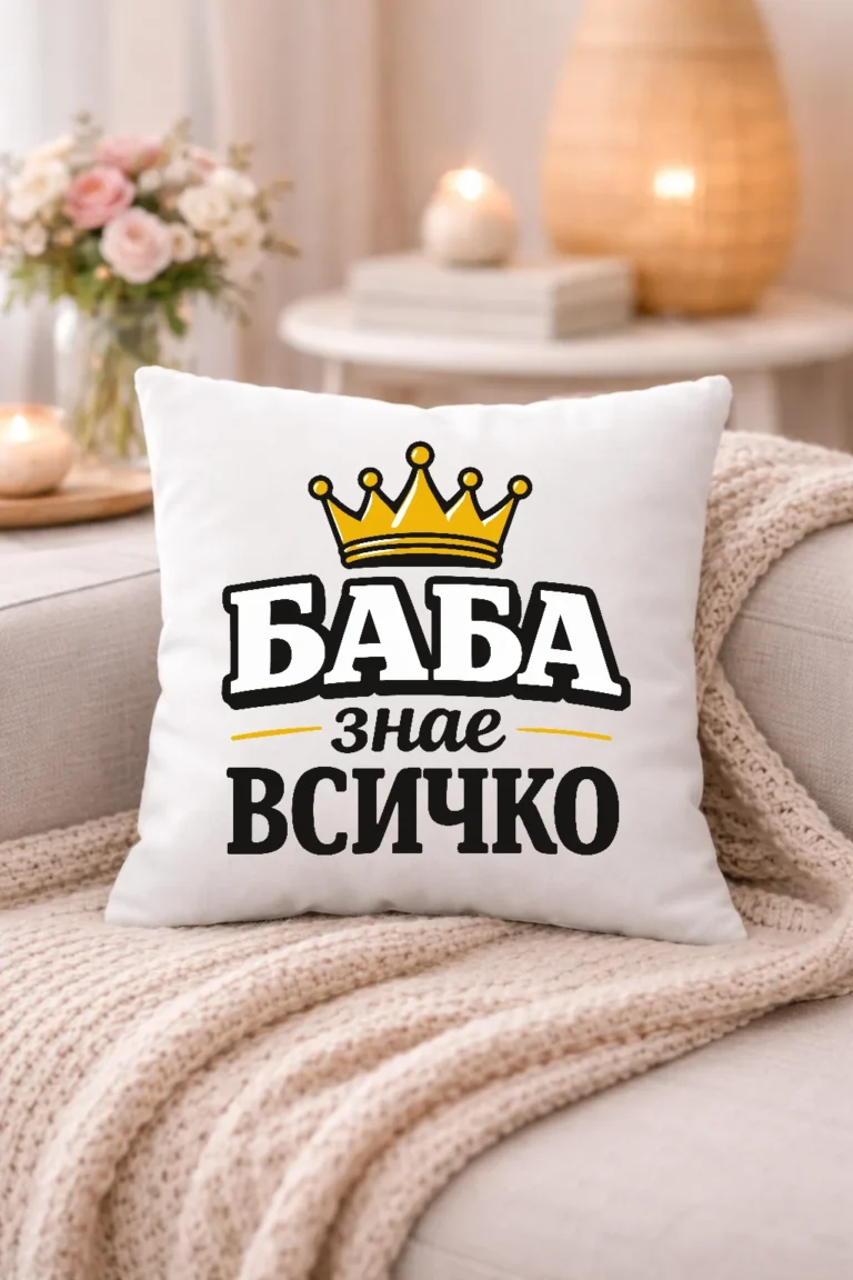 vazglavnichka-s-nadpis-baba-znae-vsichko-i-korona